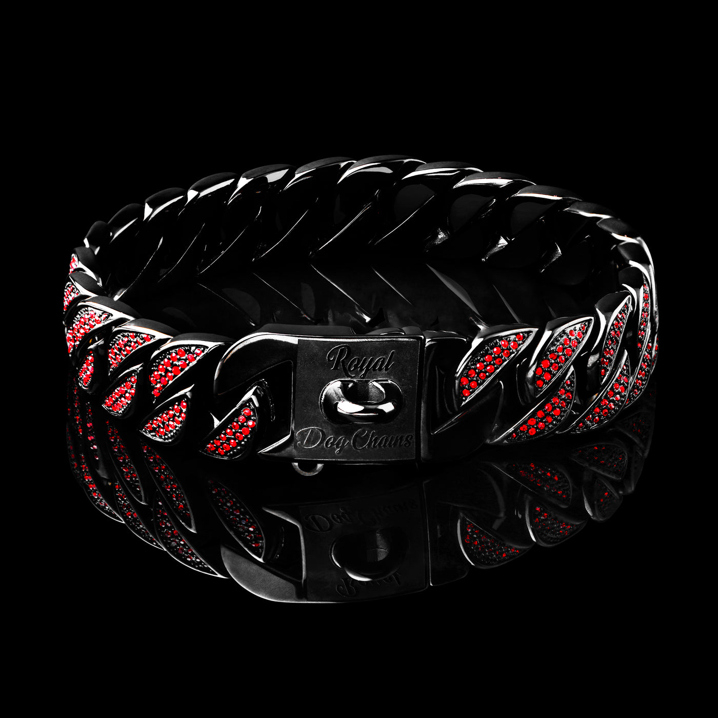 Black Red Studded Collar -The Anubis