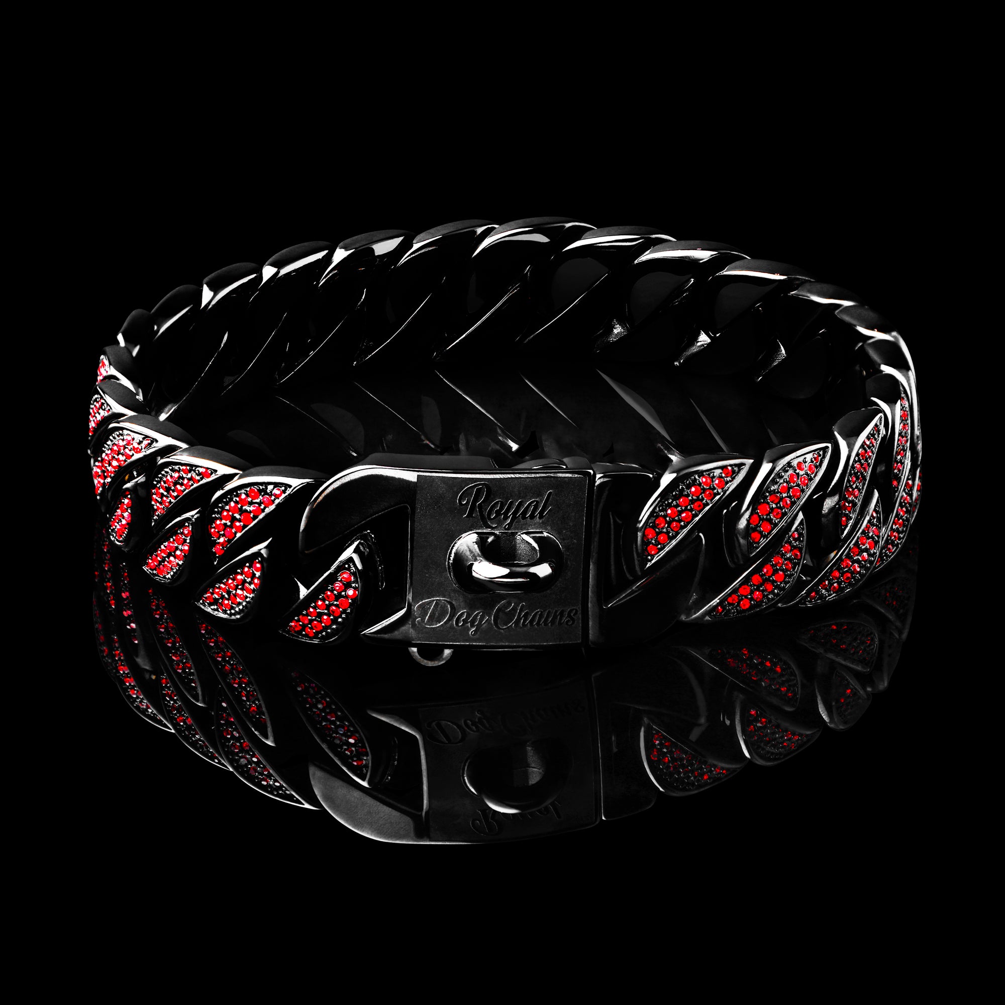 Black Red Studded Collar -The Anubis