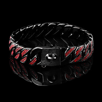 Black Red Studded Collar -The Anubis