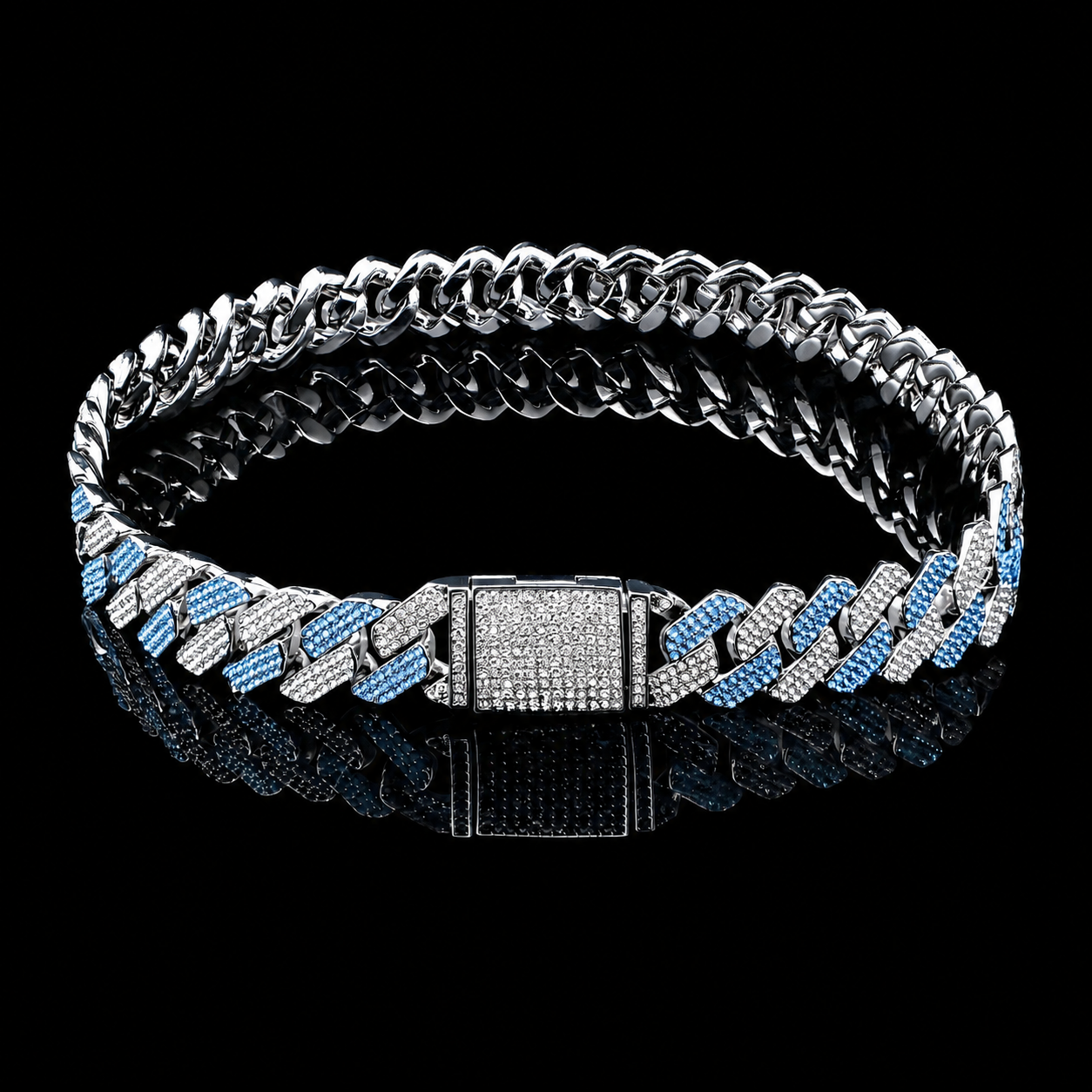 Silver and Blue Small Collar