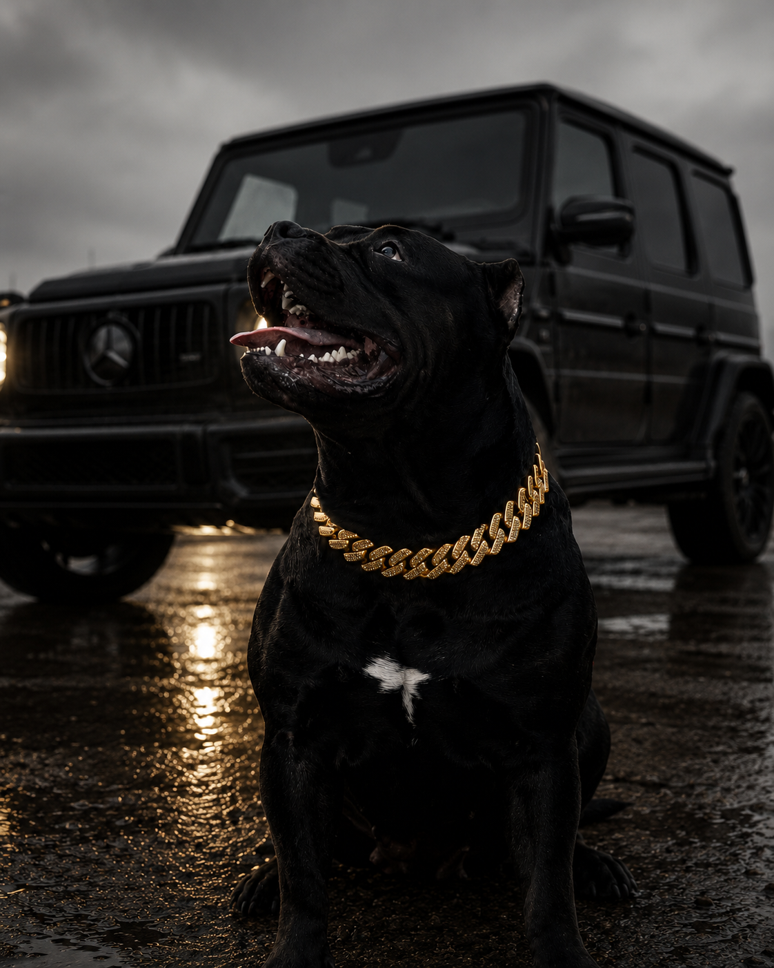 Gold Studded Miami Link Collar