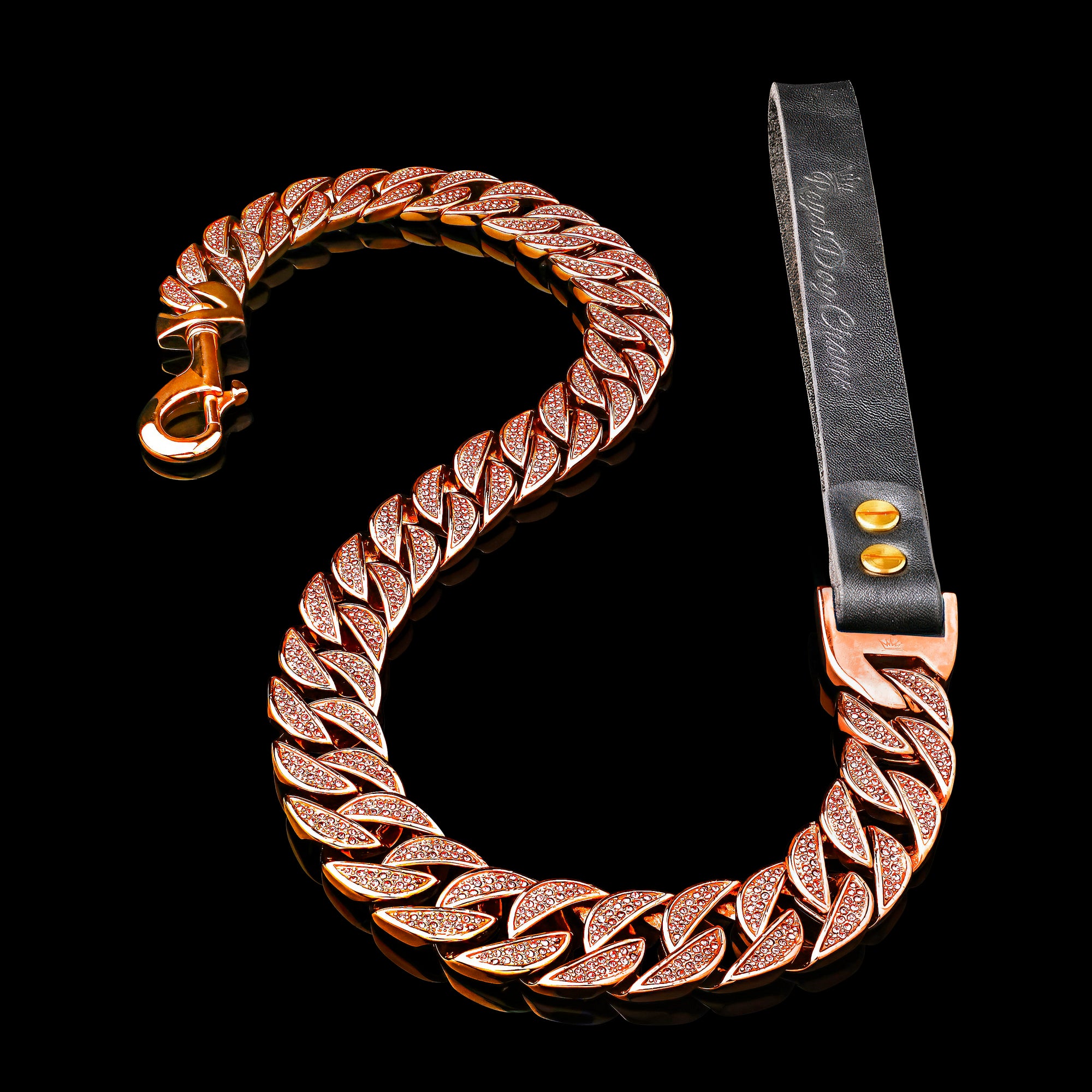 Rose Gold PINK Studded Leash