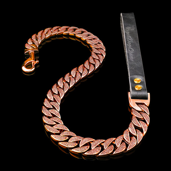 Rose Gold PINK Studded Leash