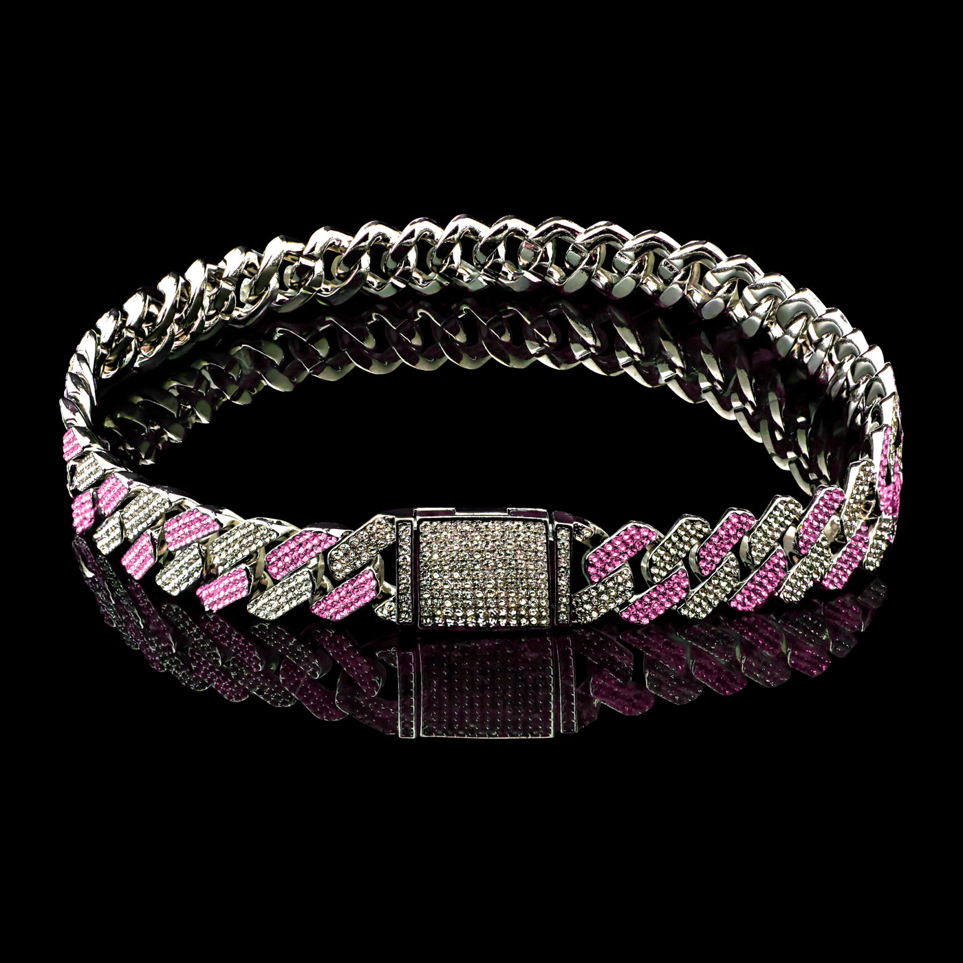 Silver and Pink Small Collar