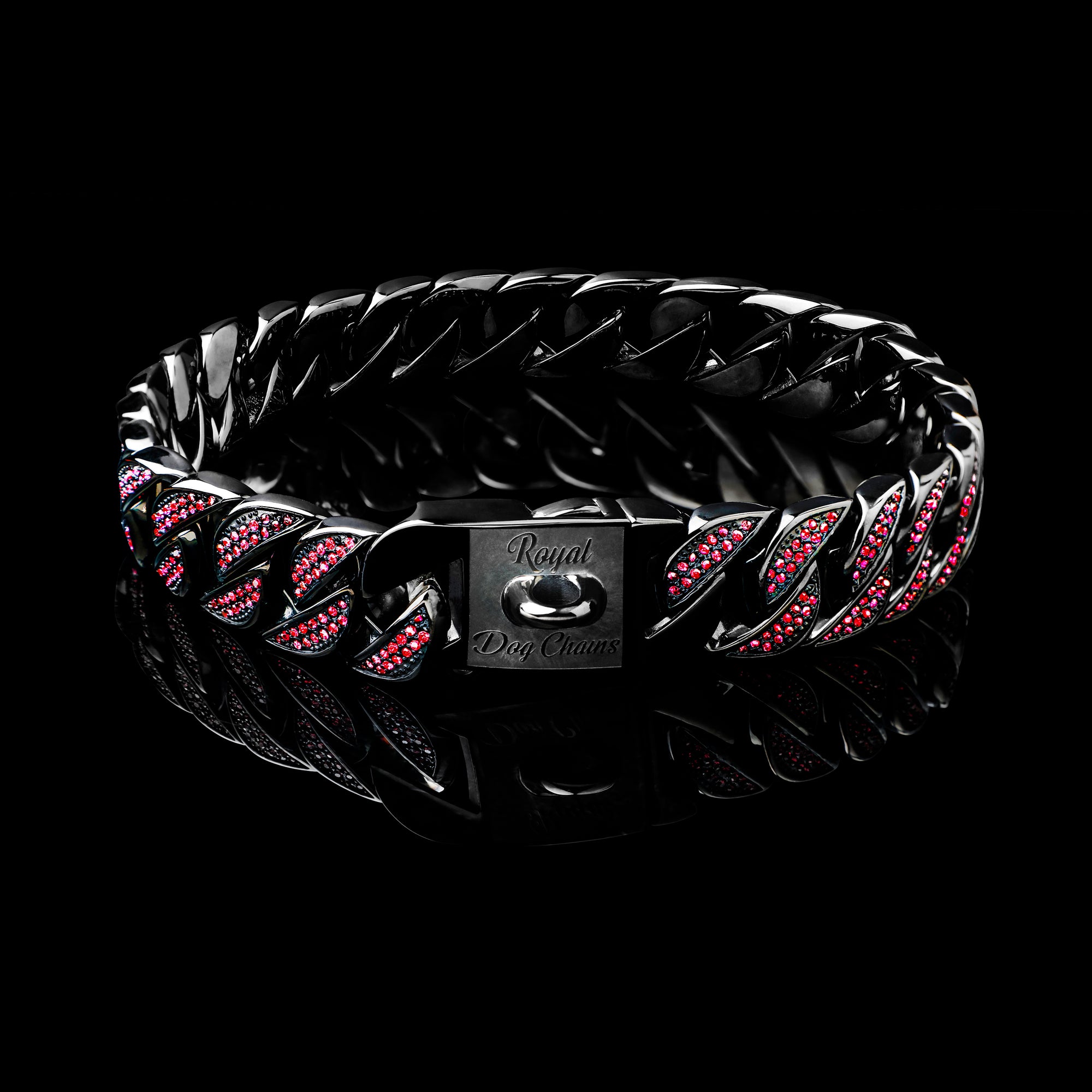 Black with Fuchsia Pink Stones