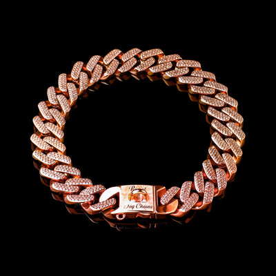 Rose Gold Studded Miami Link Collar