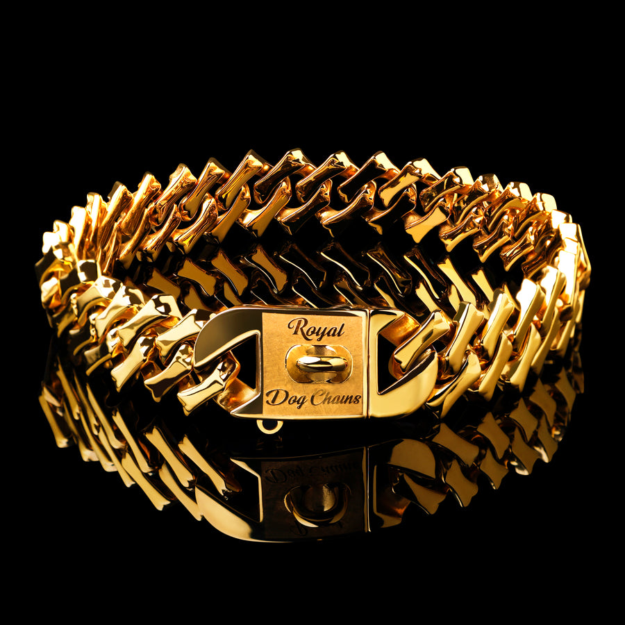 Gold Bone Link Collar